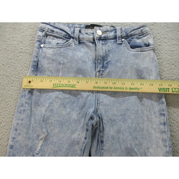 Kendall & Kylie High Rise Jeans Size 3 (26x24) Blue Icon Straight Leg Distressed - Picture 4 of 12